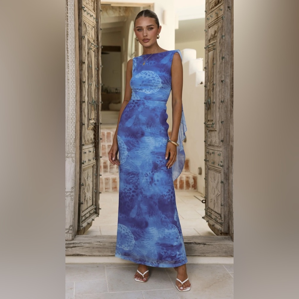 Billy J Siena Maxi Dress in Ocean Bloom